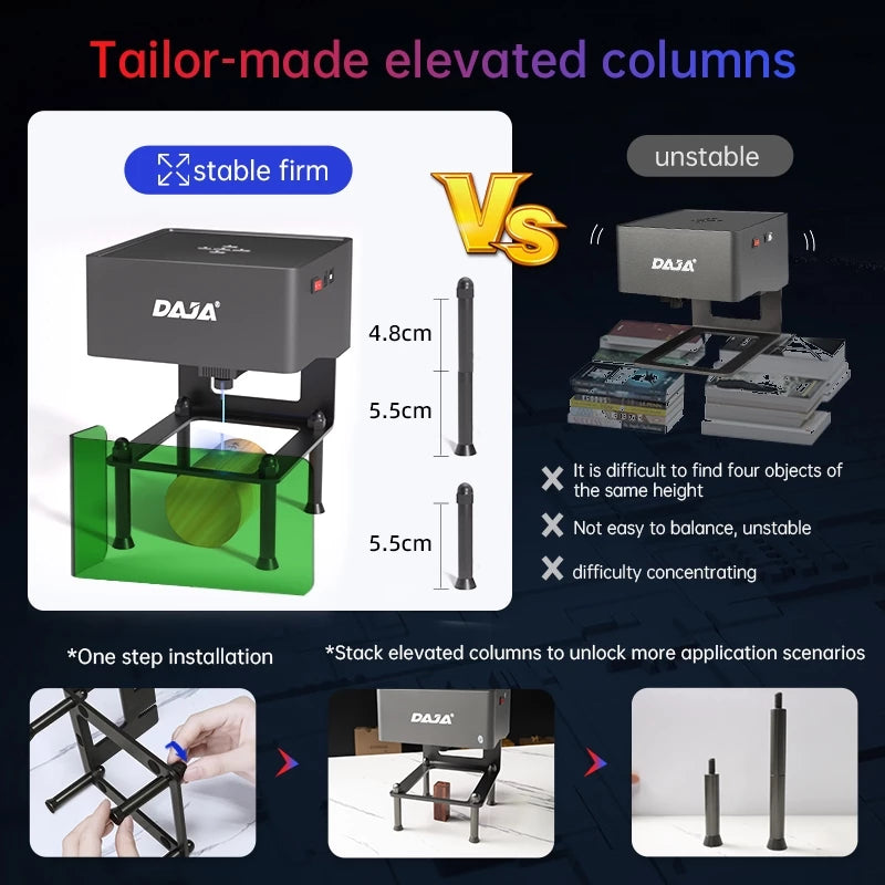 DAJA Laser Engraver DJ6 CNC Mini Portable Engraving Machine DIY Logo Mark Printer for Woodworking Wood Plastic