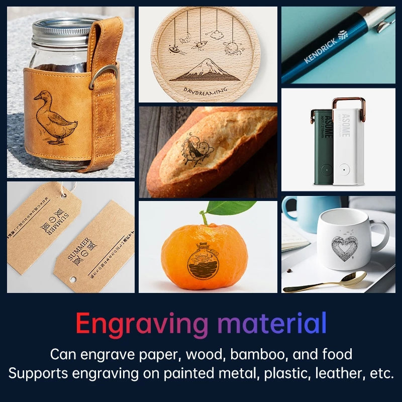 DAJA Laser Engraver DJ6 CNC Mini Portable Engraving Machine DIY Logo Mark Printer for Woodworking Wood Plastic