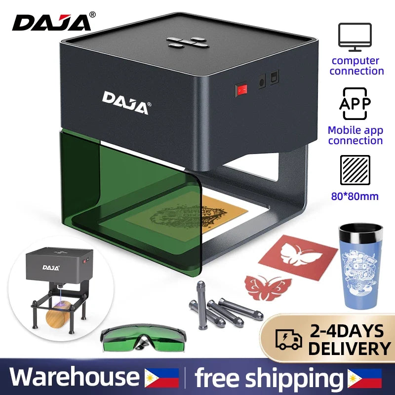 DAJA Laser Engraver DJ6 CNC Mini Portable Engraving Machine DIY Logo Mark Printer for Woodworking Wood Plastic