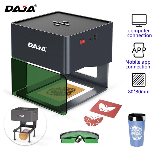 DAJA Laser Engraver DJ6 CNC Mini Portable Engraving Machine DIY Logo Mark Printer for Woodworking Wood Plastic